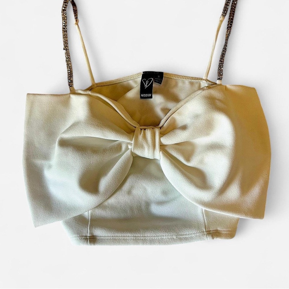 Windsor White Bow Crop Top